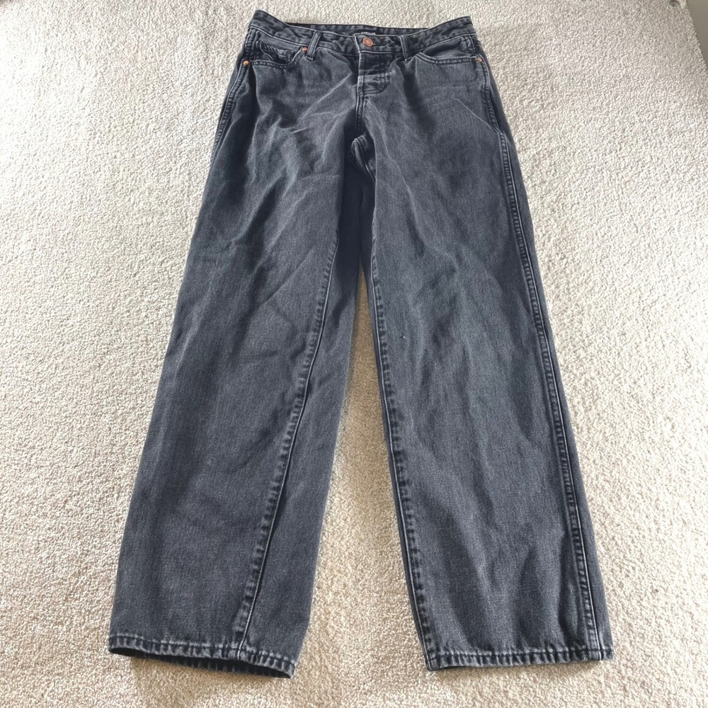 Express Relaxed Straight Jeans Womens 2R Black Excellent Low Rise Cotton